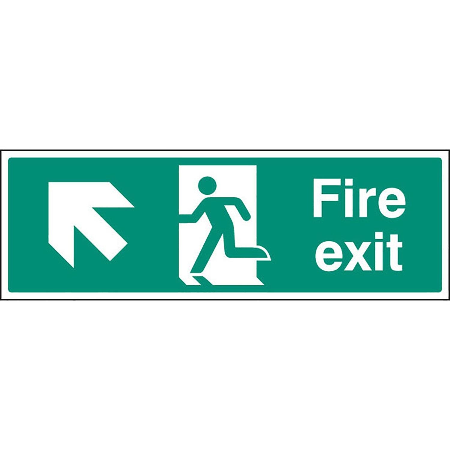 Fire Exit, Arrow Forward & Left, Vinyl, Size 300 x 100mm (W xH)