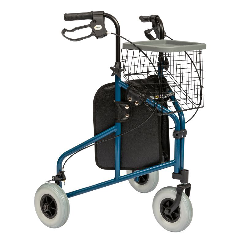 Alerta Three-Wheel Walker with Basket, Tray and Bag