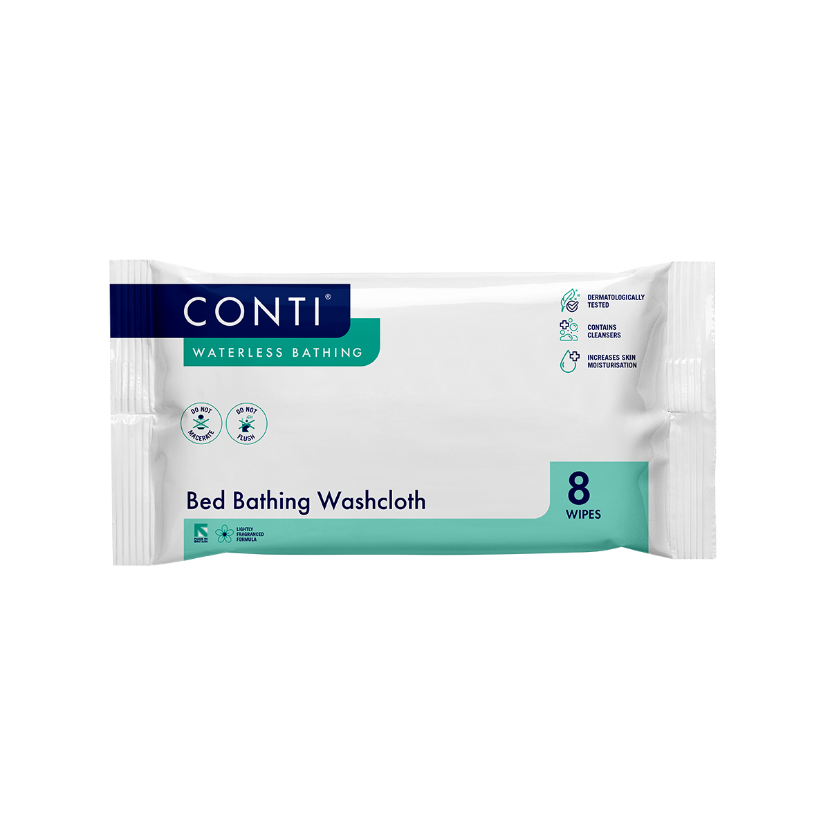 Conti Bed Bathing Washcloth | Lightly Fragranced | Pack of 8