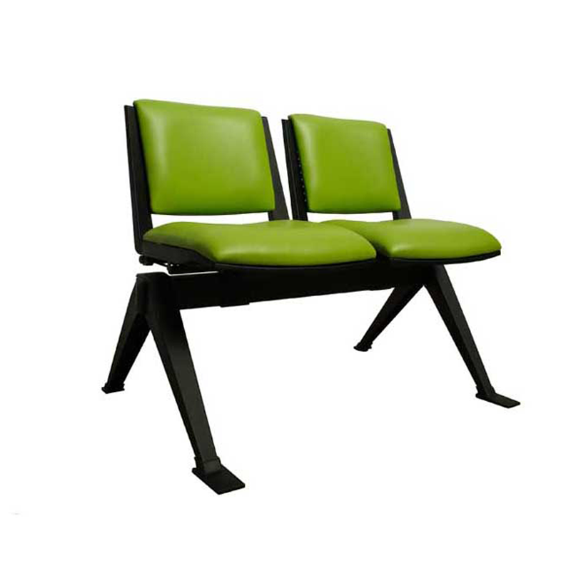 2 Seater Waiting Room Bench (Black Frame/Upholstered)