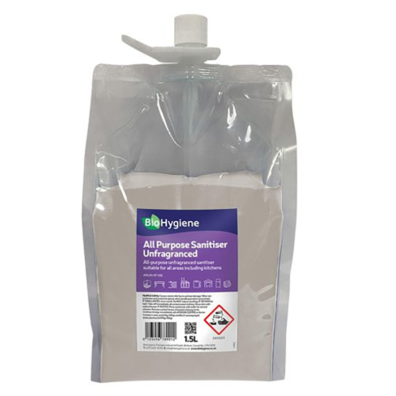 BioHygiene All Purpose Sanitiser Unfragranced (Dosing Pouch) | 1.5L | Single