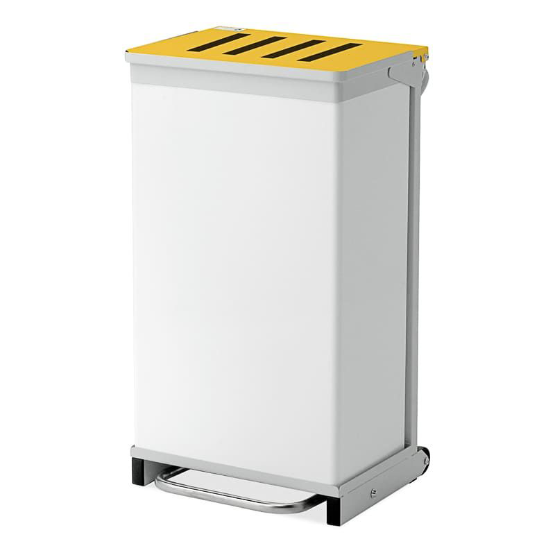 Bristol Maid 75L Hands Free Bin With a Yellow & Black Striped Lid (W)435x(D)430x(H)785