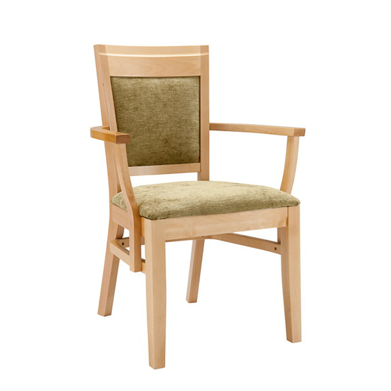 Chelford Dining Chair with Arms | Finish: Pippy Oak | SH: 18" | Fabric: Cashmere Tones Pewter (1)