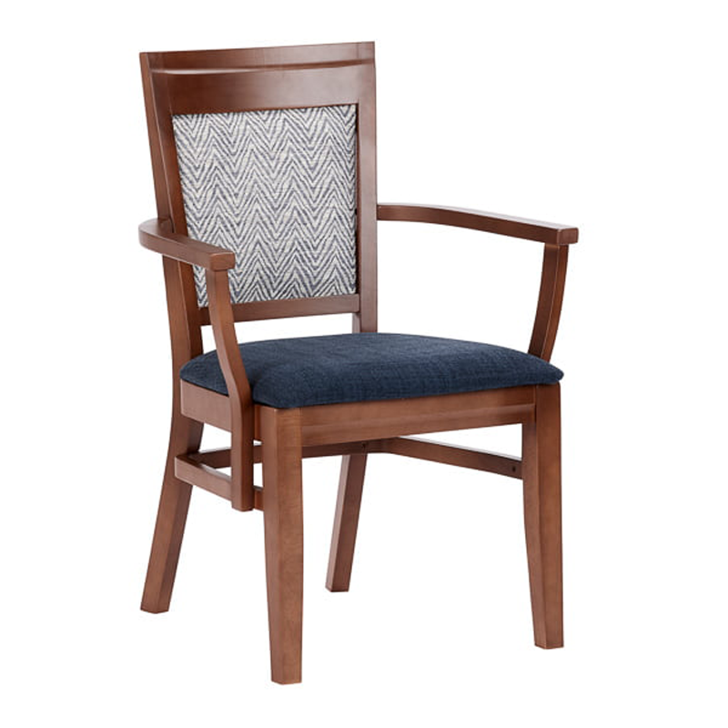 Chelford Dining Chair with Arms | Finish: Pippy Oak | SH: 18" | Fabric: Cashmere Tones Pewter (2)
