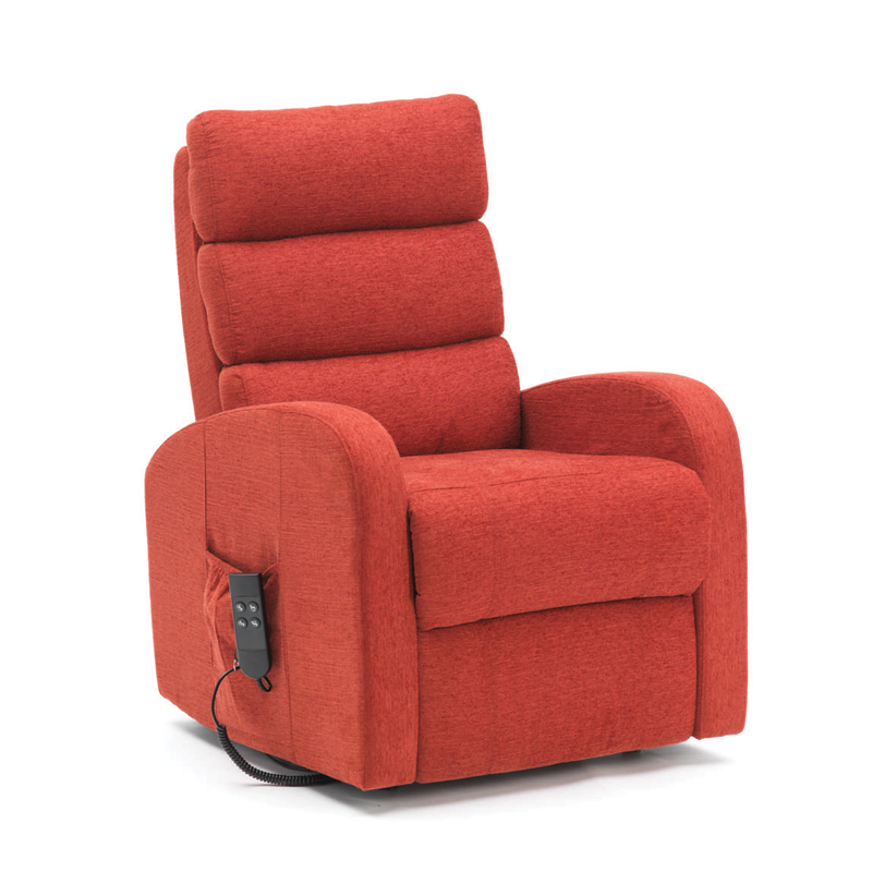 Three Pillow Back Dual Riser Recliner | Terracotta Fabric