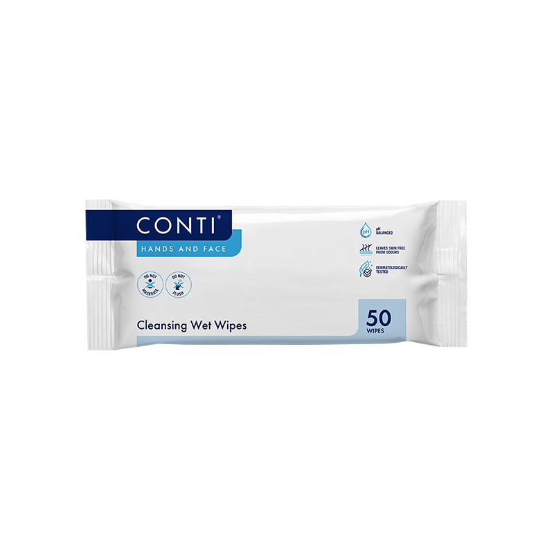 Conti Cleansing Wet Wipes (Super Soft) | Lightly Fragranced | Pack of 50 Wipes