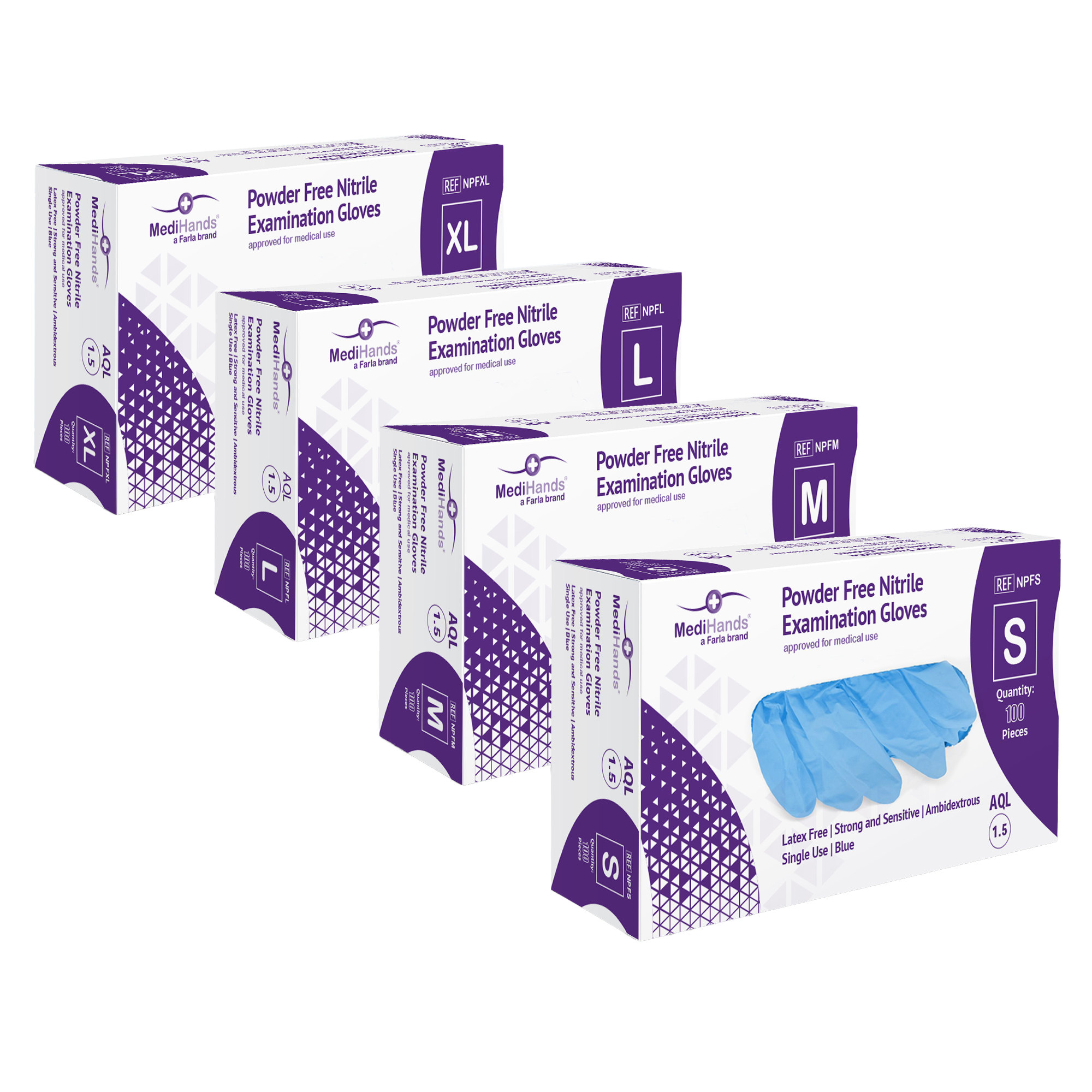 MediHands Nitrile Powder Free Gloves | Pack of 100 pieces MediHands Nitrile Powder Free Gloves | Pack of 100 pieces