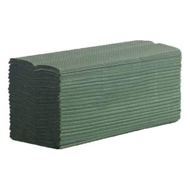 Sirius Interfold Hand Towels | 1-Ply | Green | 210mm x 245mm | Case of 3600 Sheets