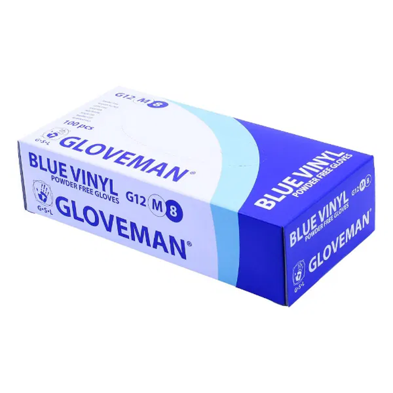 Gloveman PF Vinyl Gloves | Blue | Pack of 100 Pieces (1)