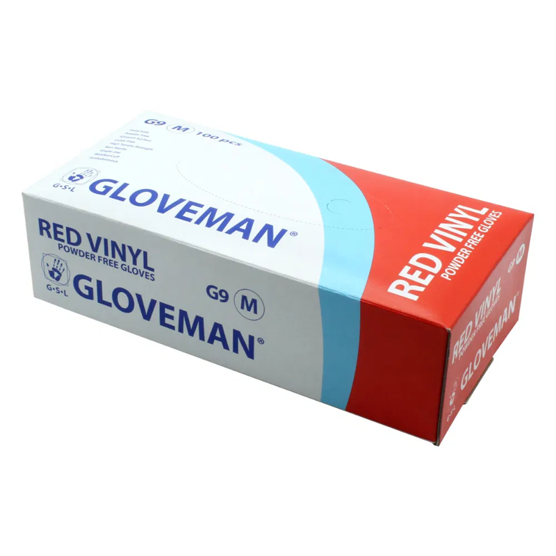 Gloveman PF Vinyl Gloves | Red | Pack of 100