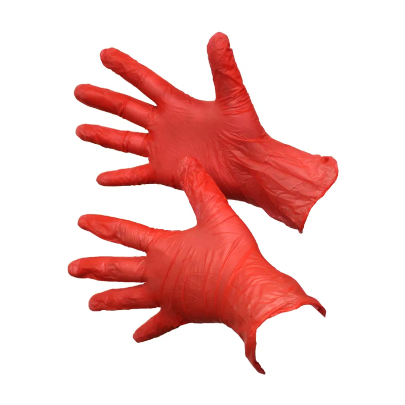 Gloveman PF Vinyl Gloves | Red | Pack of 100 (1)