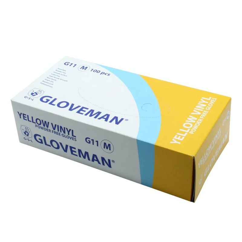 Gloveman PF Vinyl Gloves | Yellow | Pack of 100
