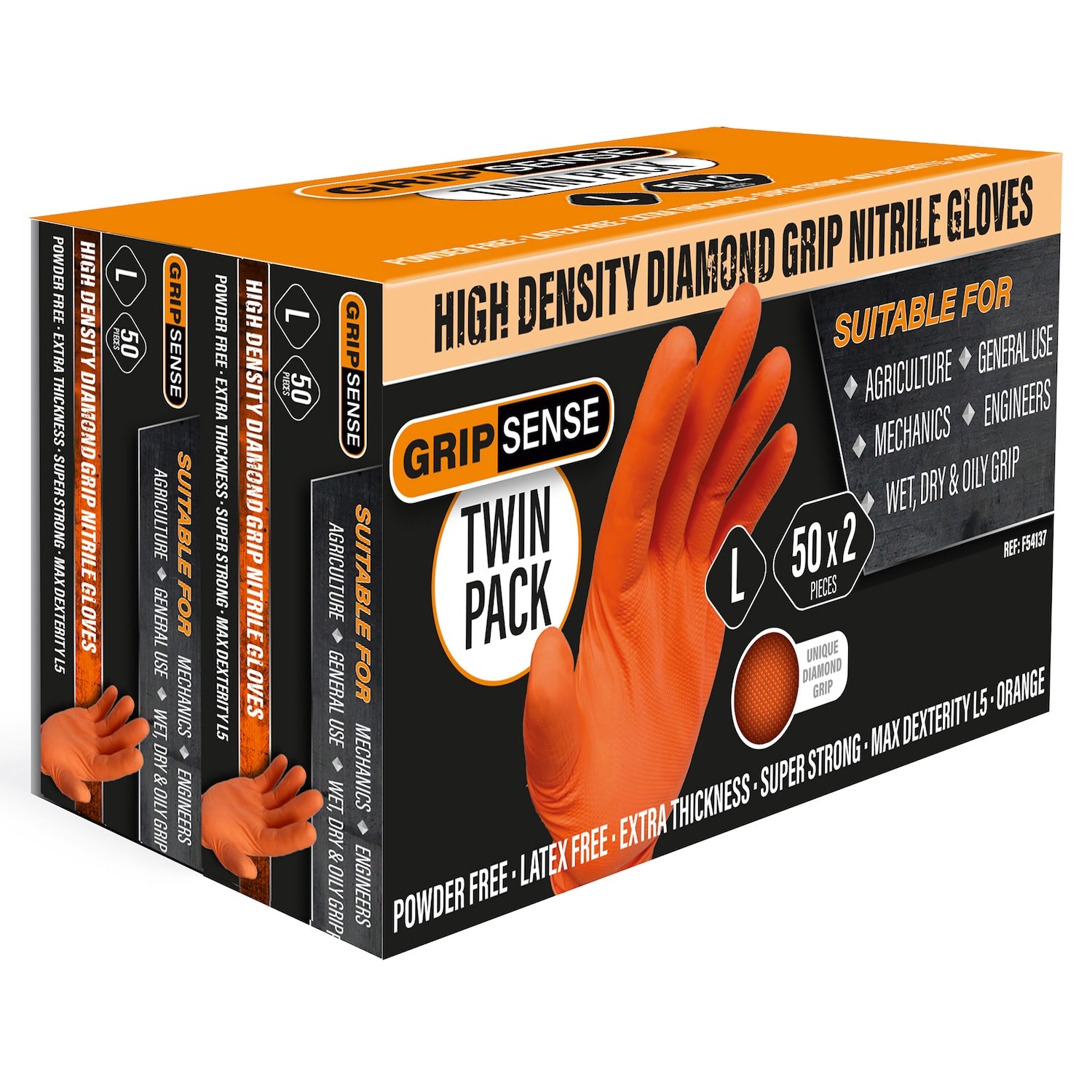 GripSense Gloves | Orange | 8g | Pack of 50 Pieces (11)