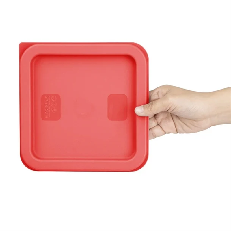 Hygiplas Square Food Storage Container Lid | Red | Small