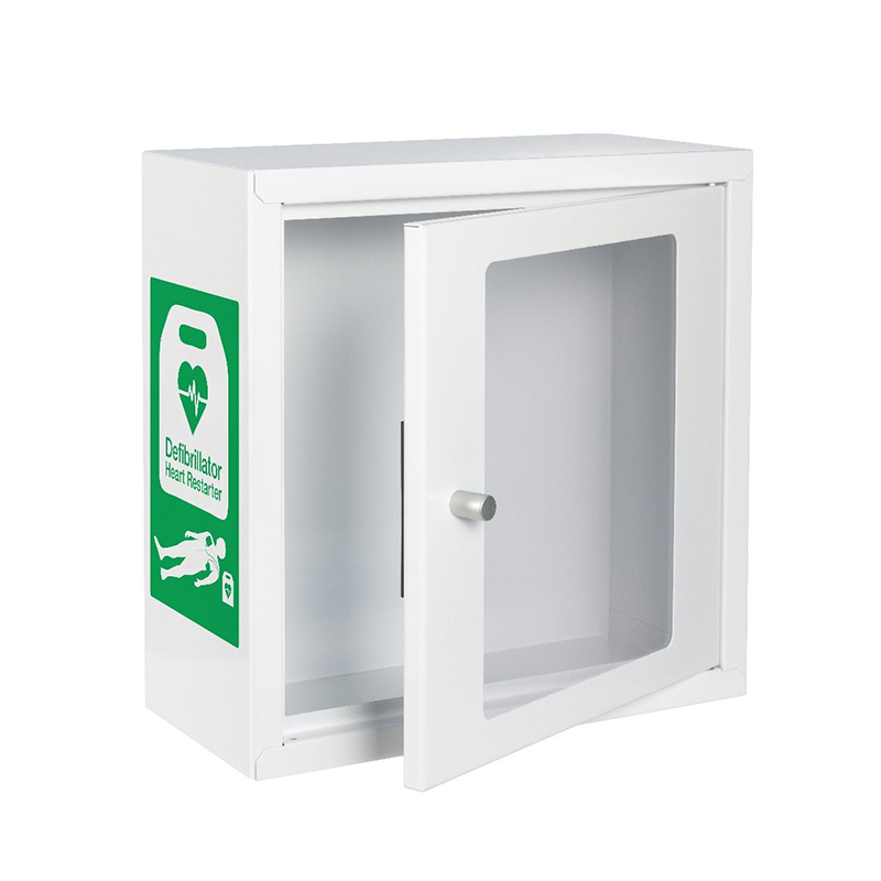 Indoor White AED Cabinet Unlocked with Alarm