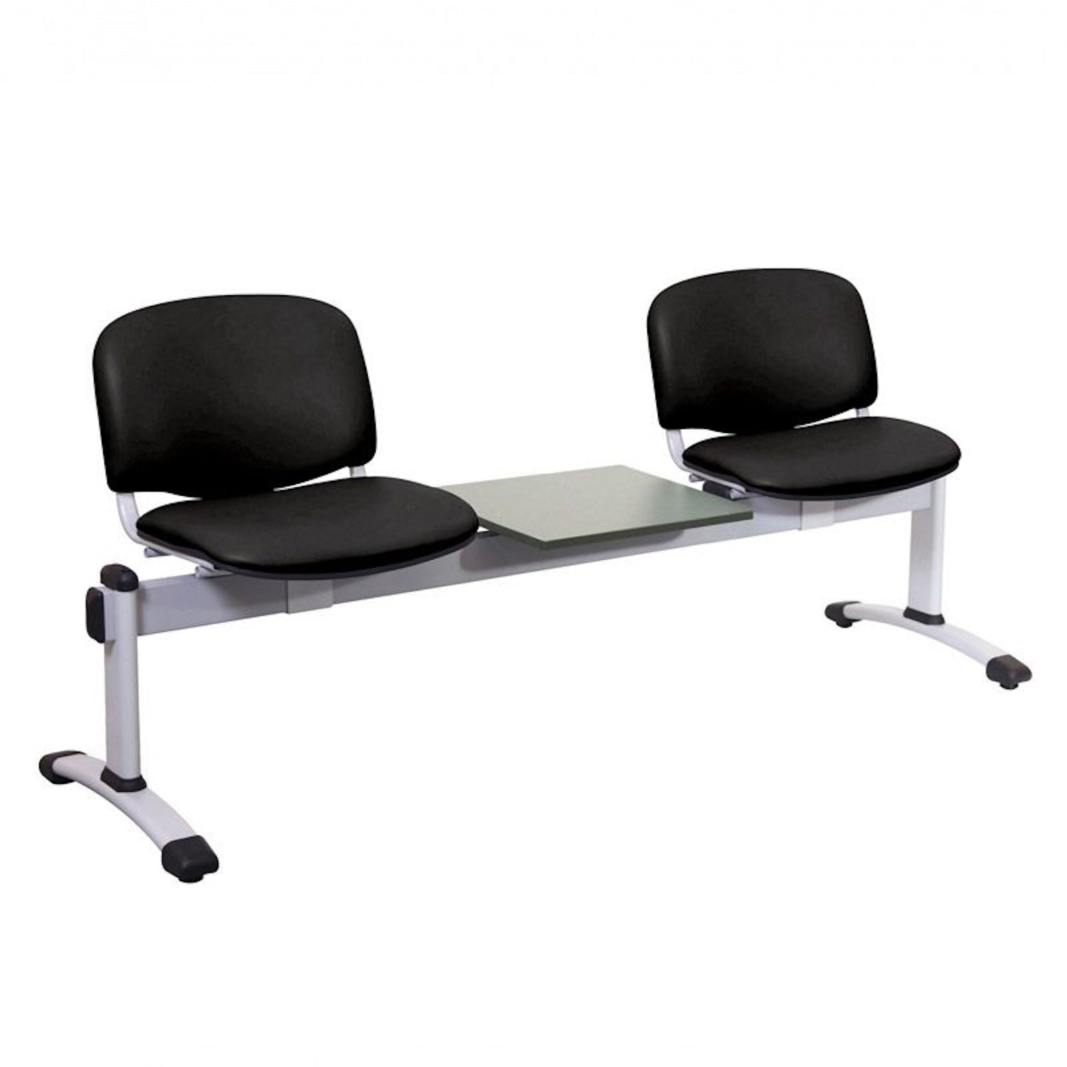 Sunflower Visitor 2 Anti-bacterial Vinyl Upholstery Seats & 1 Table Module in Black