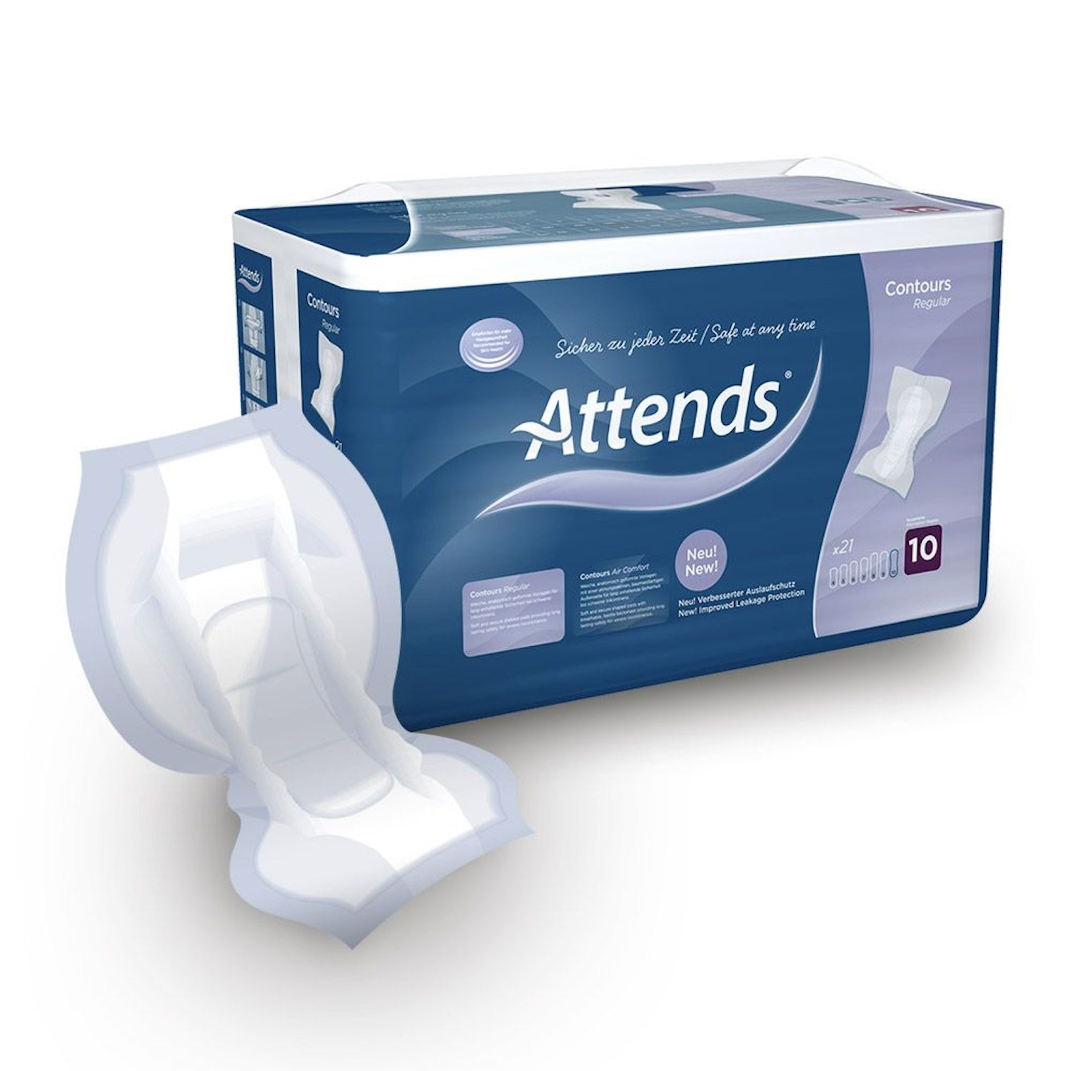 Attends Contours Regular 10 | Pack of 21