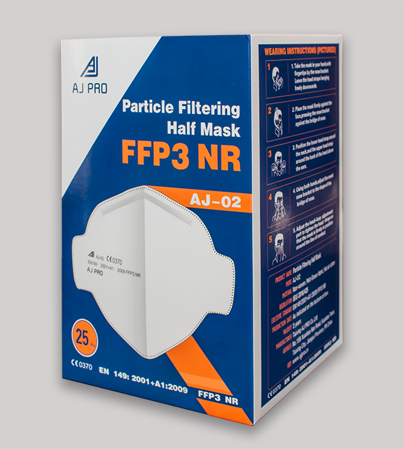 FFP3 NR Face Masks without valve | EN 149:2001+A1:2009 | Pack of 25 (1)