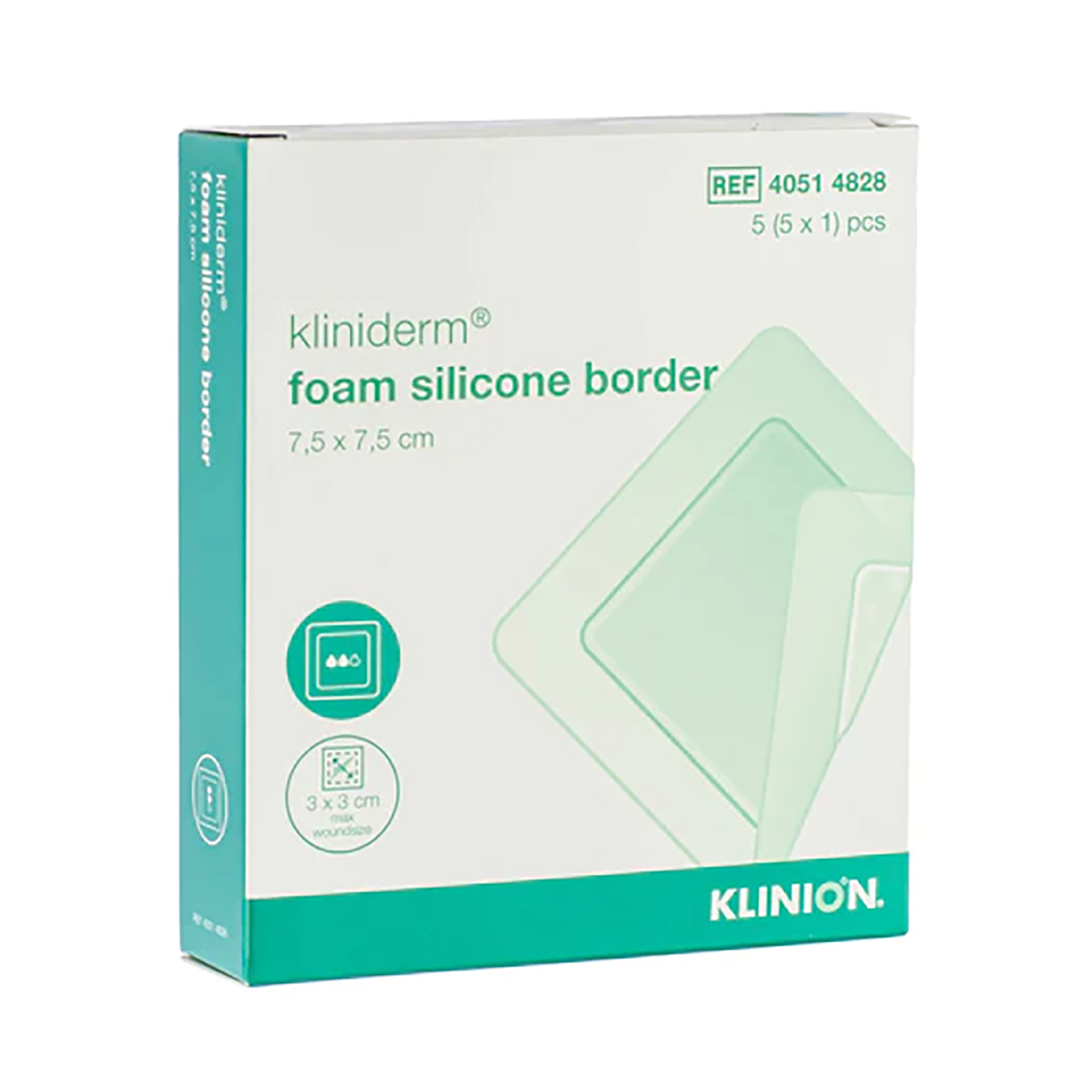 Kliniderm Foam Silicone Bordered | 7.5 x 7.5cm | Pack of 5