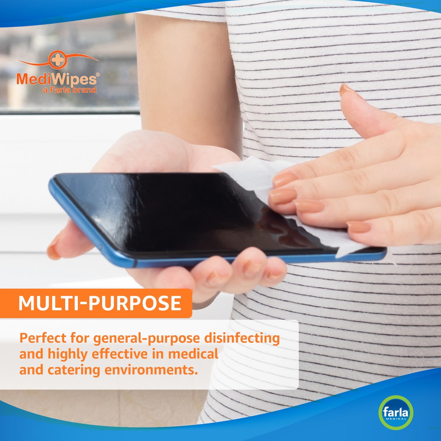 MediWipes Alcohol Free Surface Wipes | Moist | Medium | Pack of 200 (3)