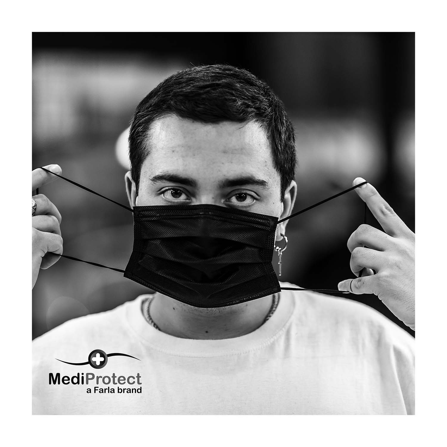 MediProtect Disposable Medical Face Mask | Black | Non-Sterile | Single (3)