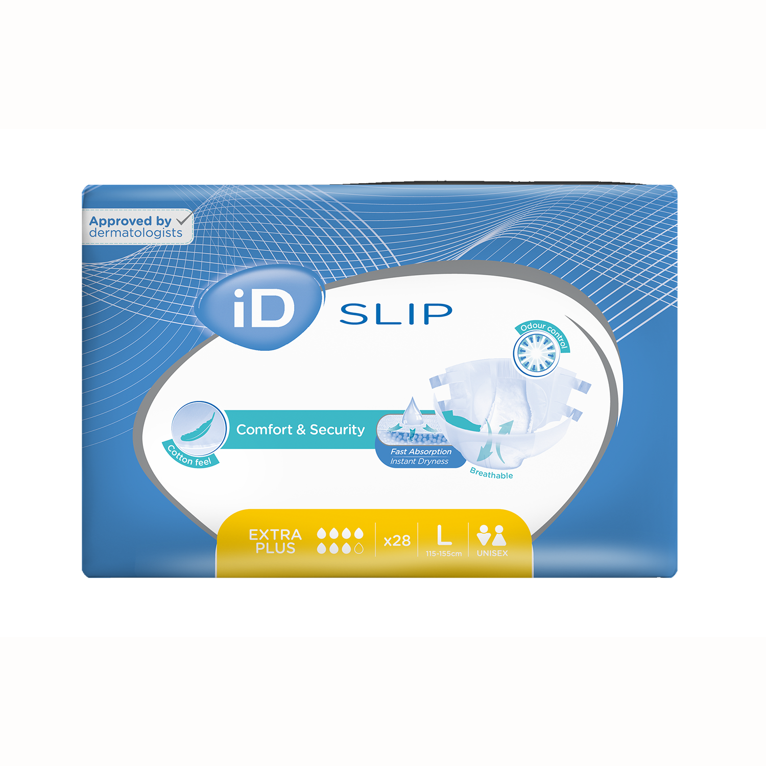 iD Expert Slip PE Extra Plus | Large | Case of 4 Packs (28 Pieces / Pack)