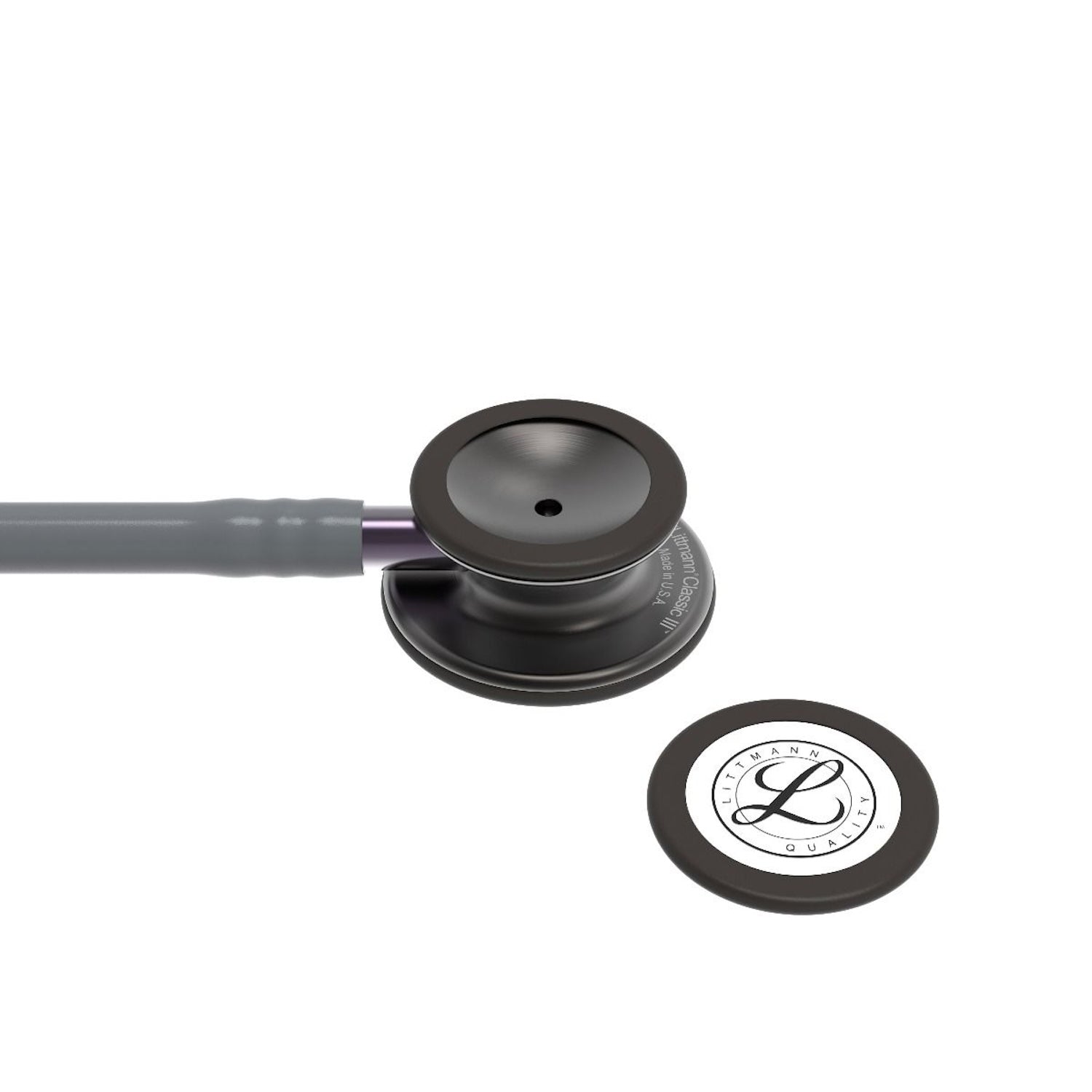 3M Littmann Classic III Stethoscope | Smoke Edition | Grey Tube, Violet Grey Stem (4)