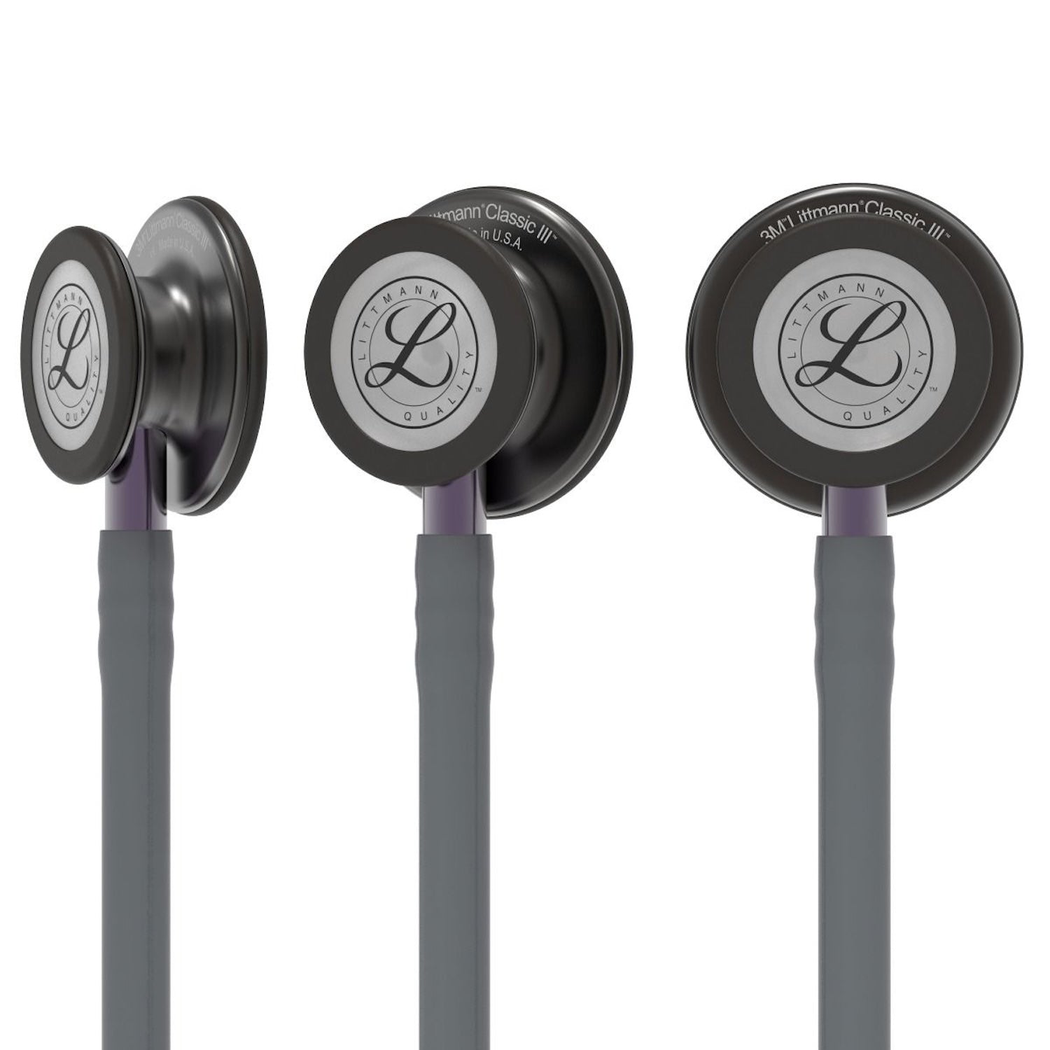 3M Littmann Classic III Stethoscope | Smoke Edition | Grey Tube, Violet Grey Stem (5)