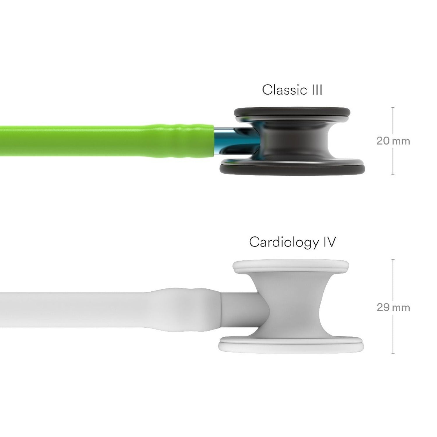 3M Littmann Classic III Stethoscope | Smoke Edition | Lime Green Tube, Blue Stem (2)