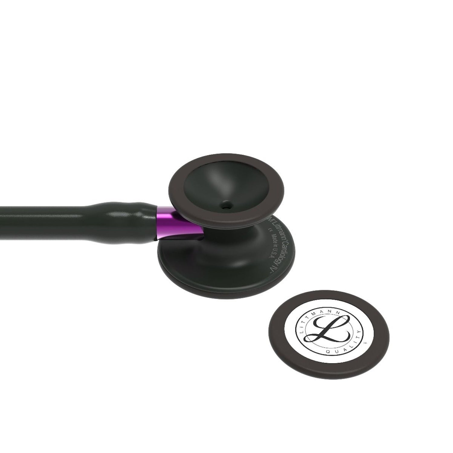 3M Littmann Cardiology IV Stethoscope | Black Edition | Black Tube | Violet Stem (4)