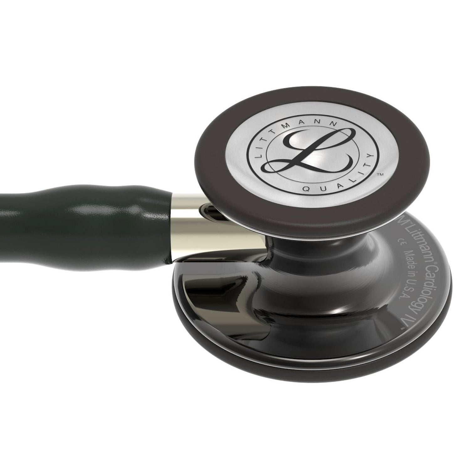 3M Littmann Cardiology IV Stethoscope | High Polish Smoke Edition | Black Tube | Champagne Stem (3)