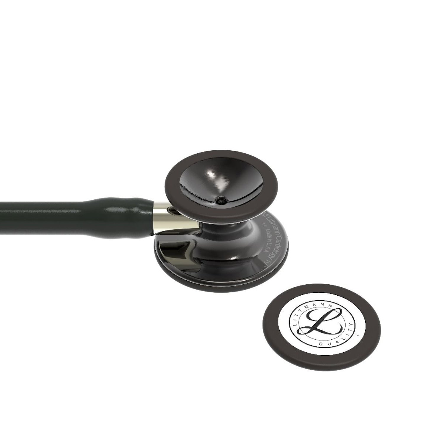 3M Littmann Cardiology IV Stethoscope | High Polish Smoke Edition | Black Tube | Champagne Stem (4)