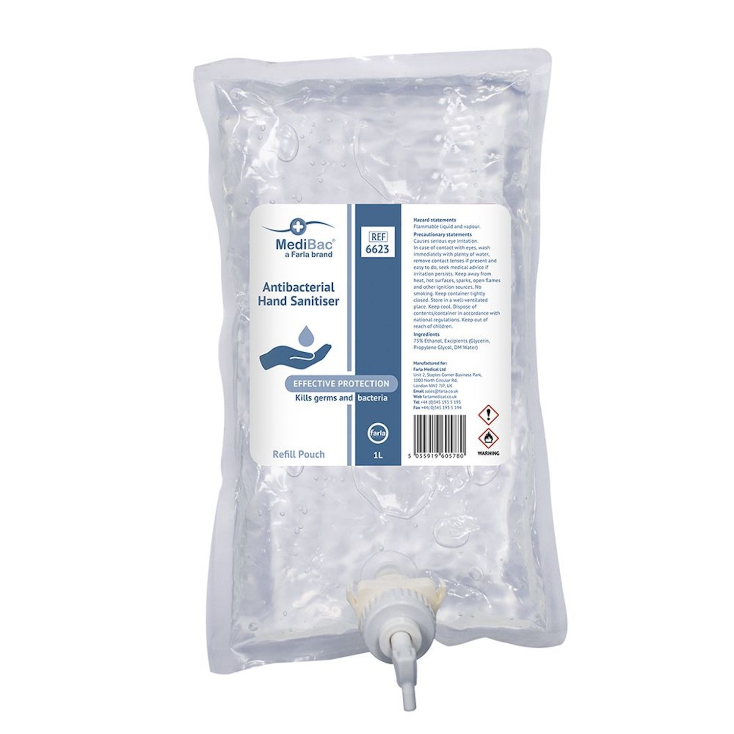 MediBac Hand Sanitiser | Refill Pouch | Alcohol based | 1000ml