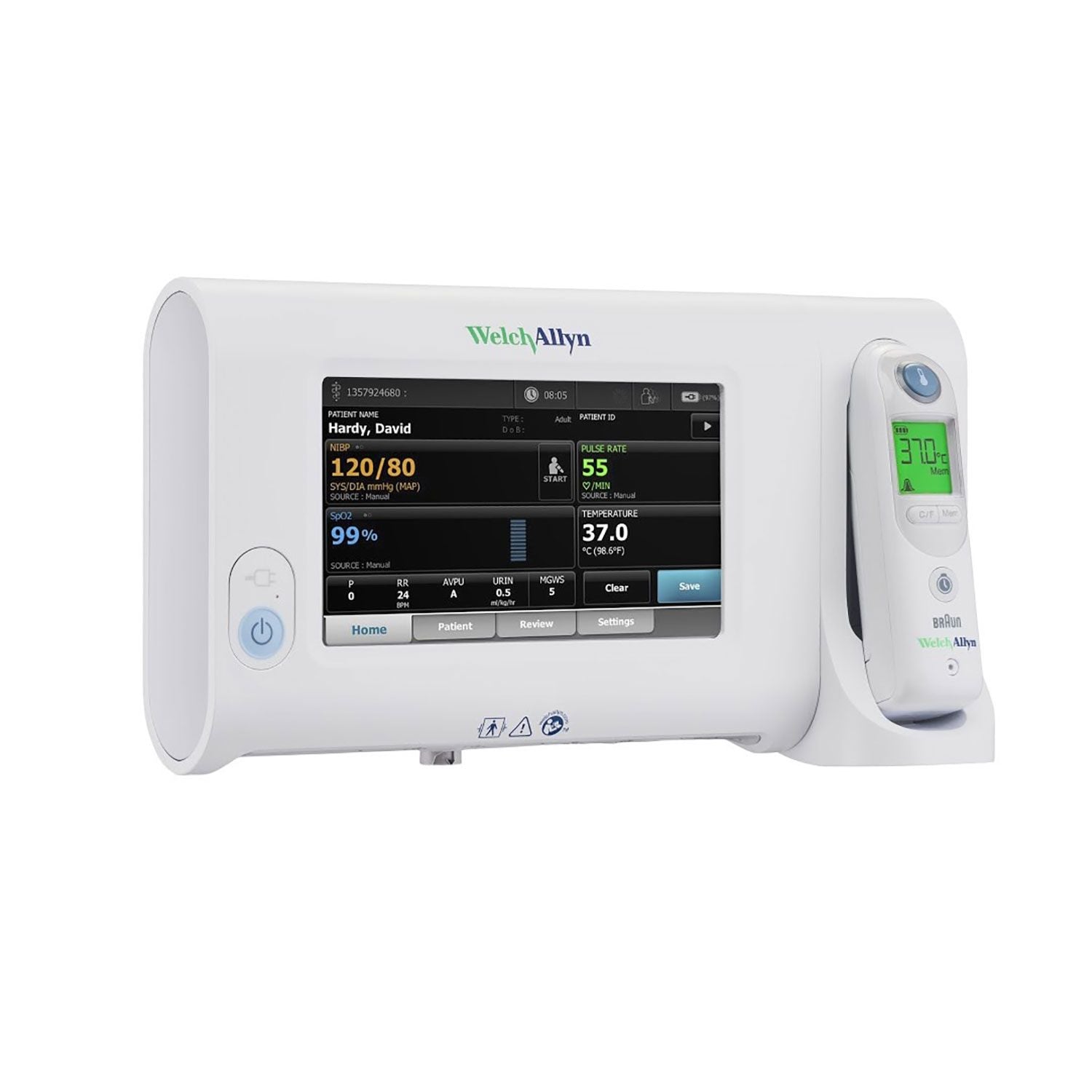 Image of Welch Allyn Connex Spot Monitor with SureBP, Pulse, Nonin SpO2, Pro6000 Ear Thermometry & Early Warning Scores