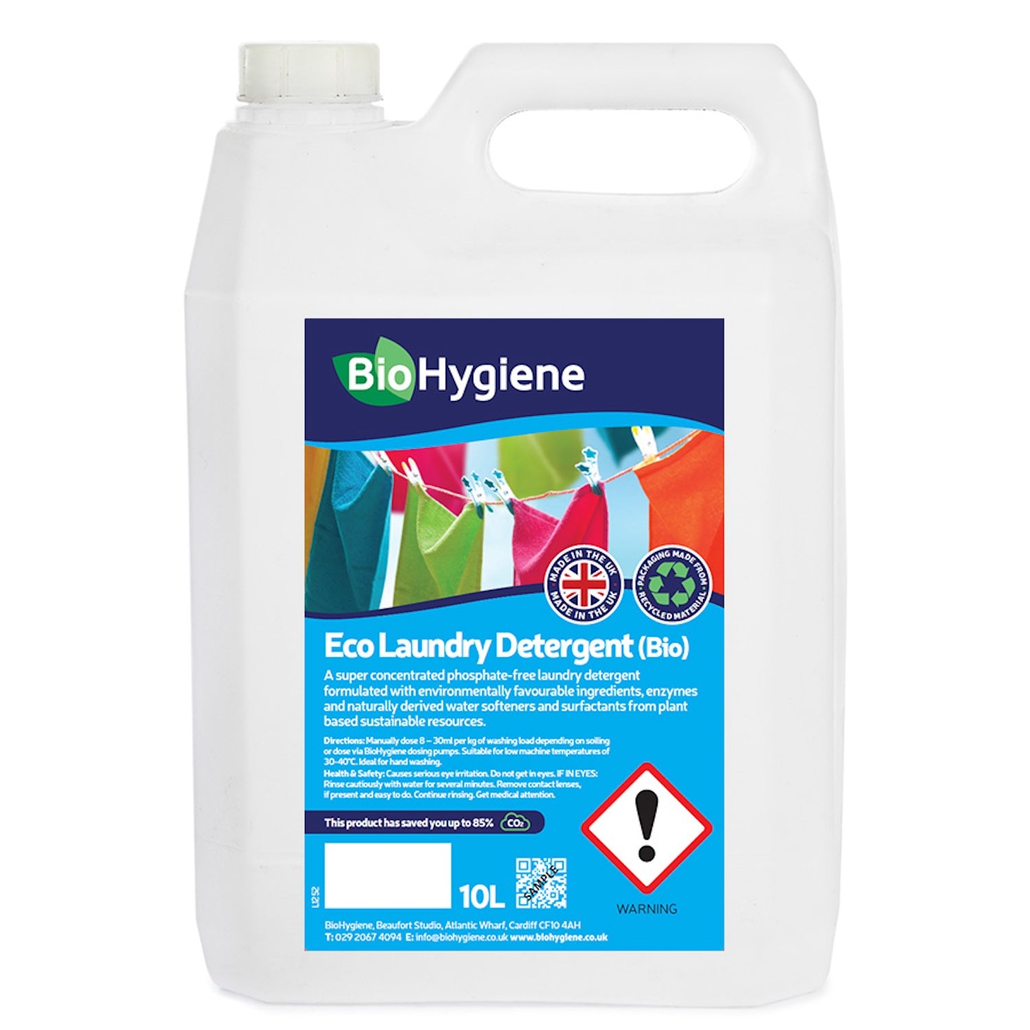 BioHygiene Eco Laundry Detergent (Bio) | 10L | Single