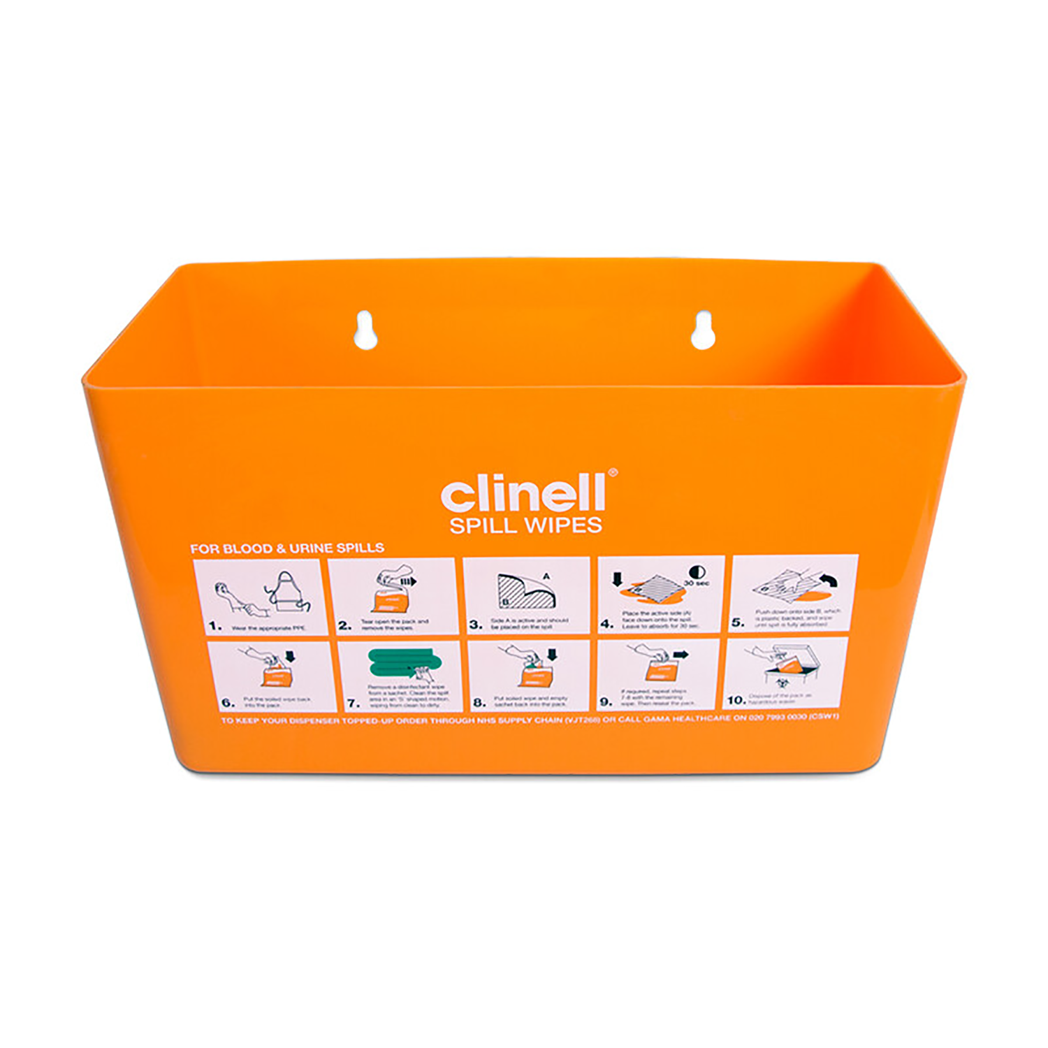 Clinell Spill Wipes Dispenser | Orange | Single