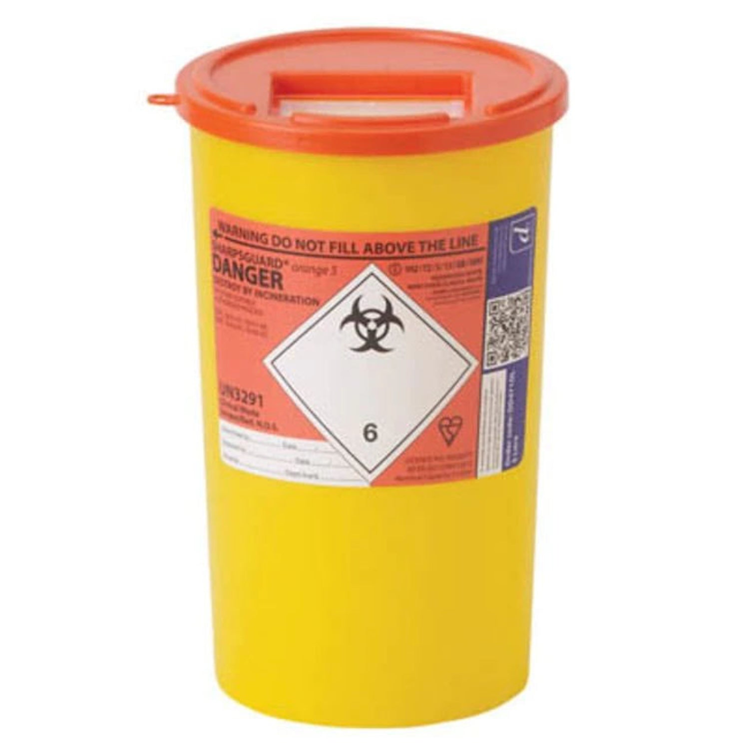 Sharpsguard Orange Sharps Bin | 5L