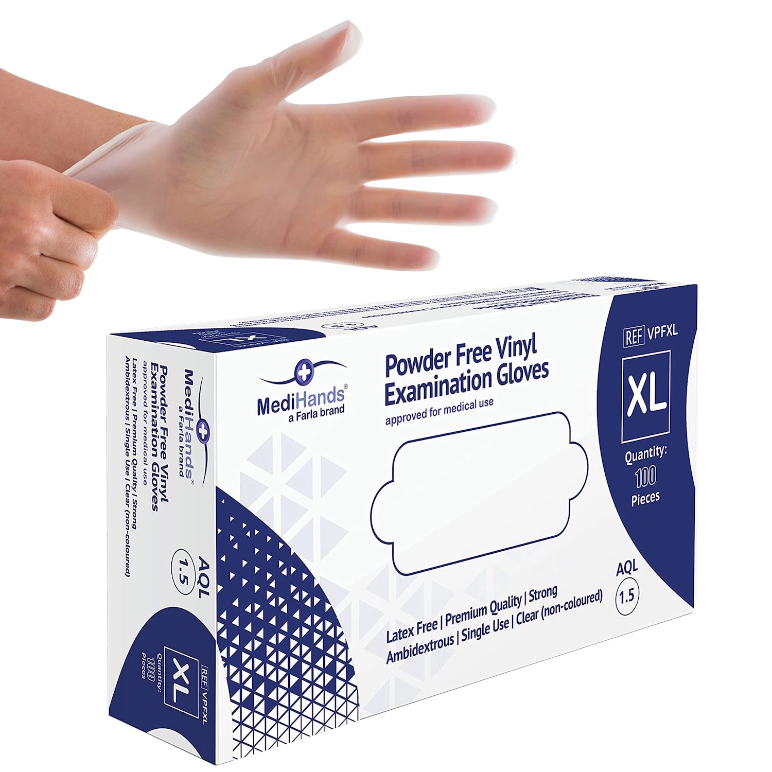 Feldmedispa フェルドメディスパトナー&クリーム MediHands Vinyl Patient Examination Gloves