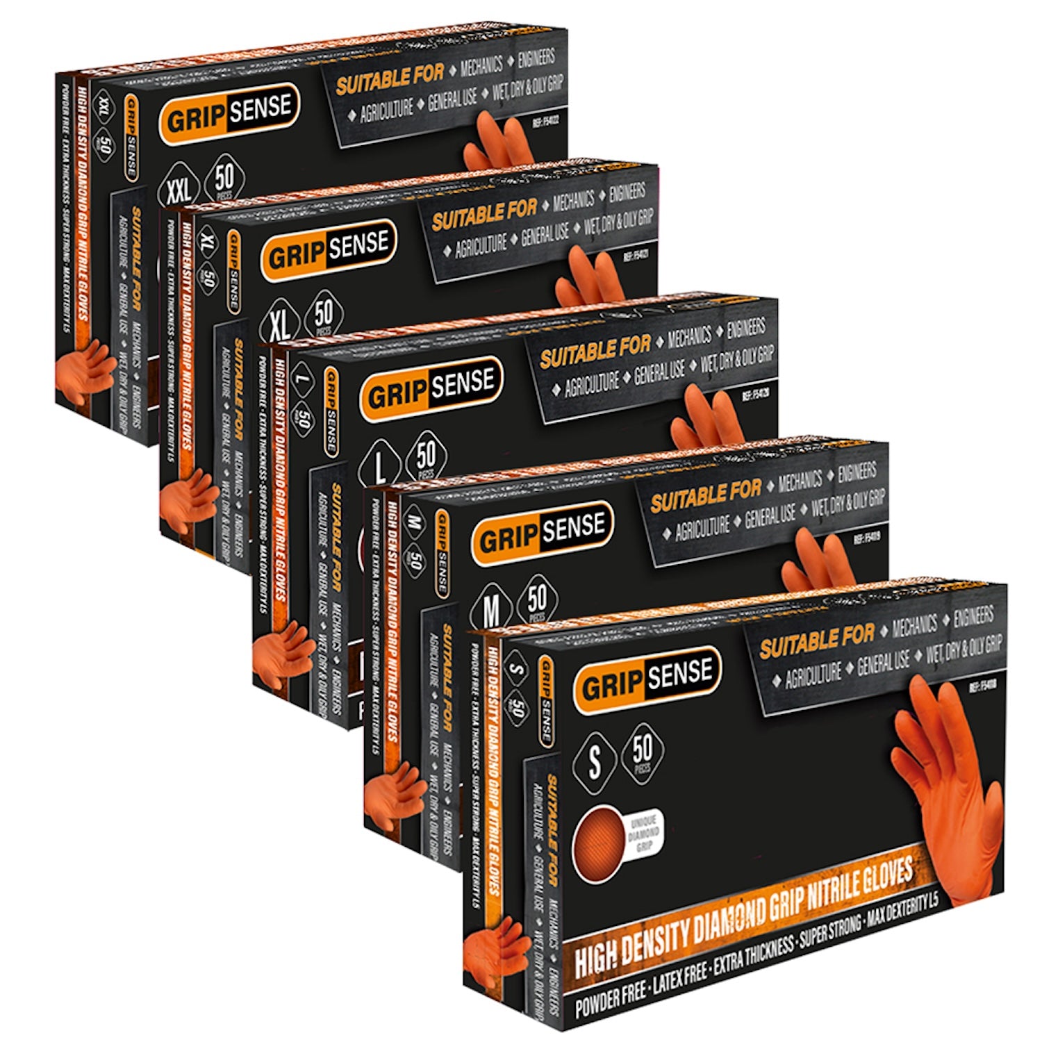 GripSense Orange Gloves | Pack of 50 Pieces