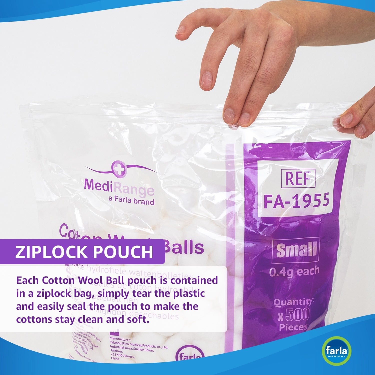 MediRange Cotton Wool Balls | Small | Pack of 500 (4)