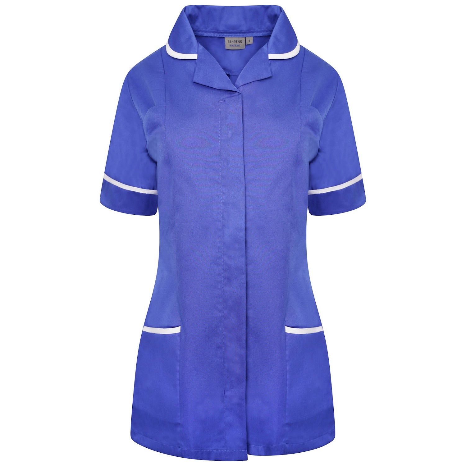 Ladies Healthcare Tunic | Round Collar | Royal/White Trim