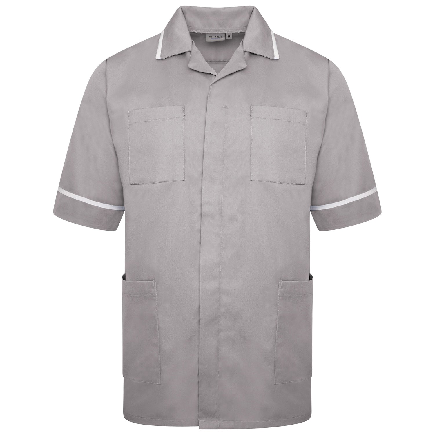 Mens Healthcare Tunic | Grey/White Trim