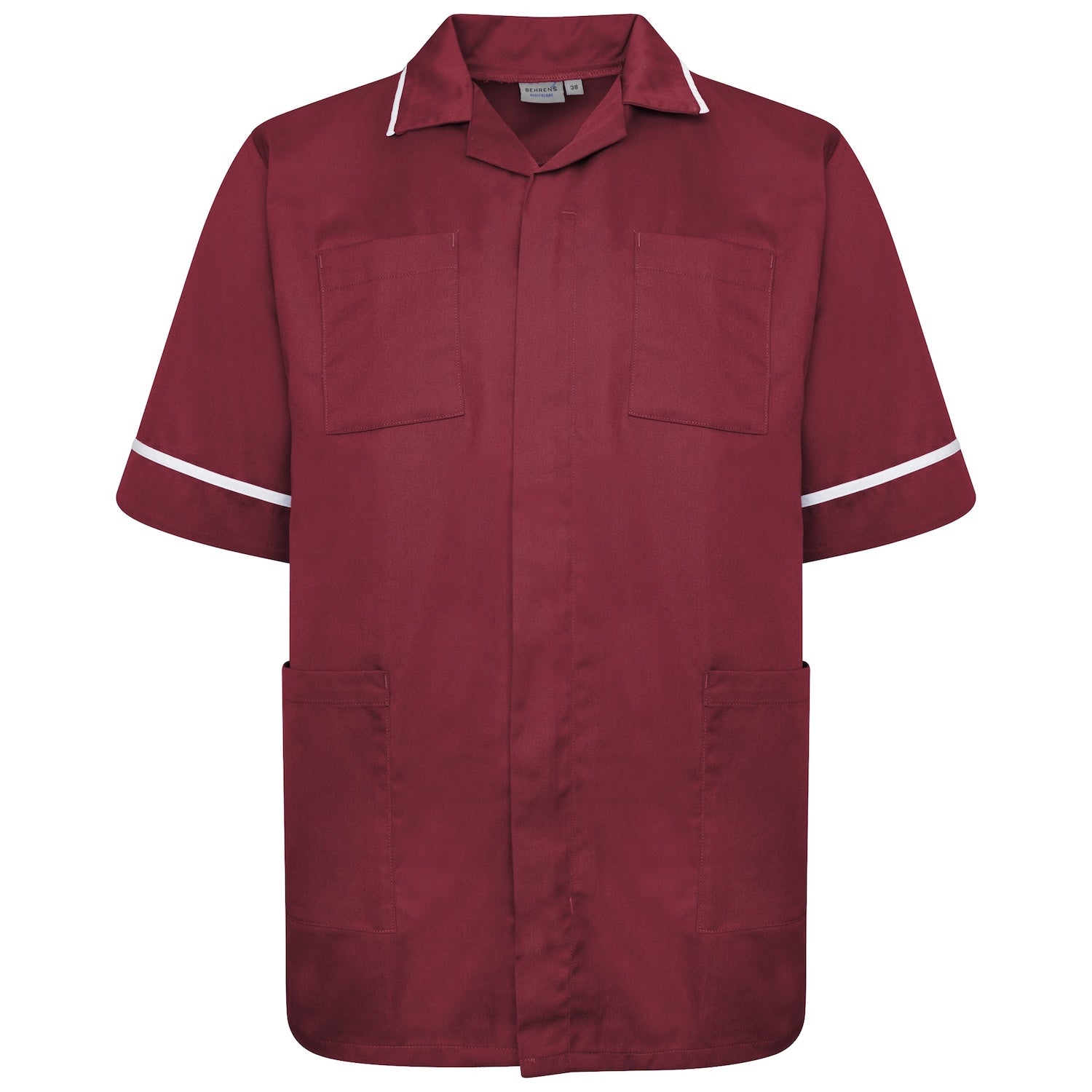 Mens Healthcare Tunic | Maroon/White Trim