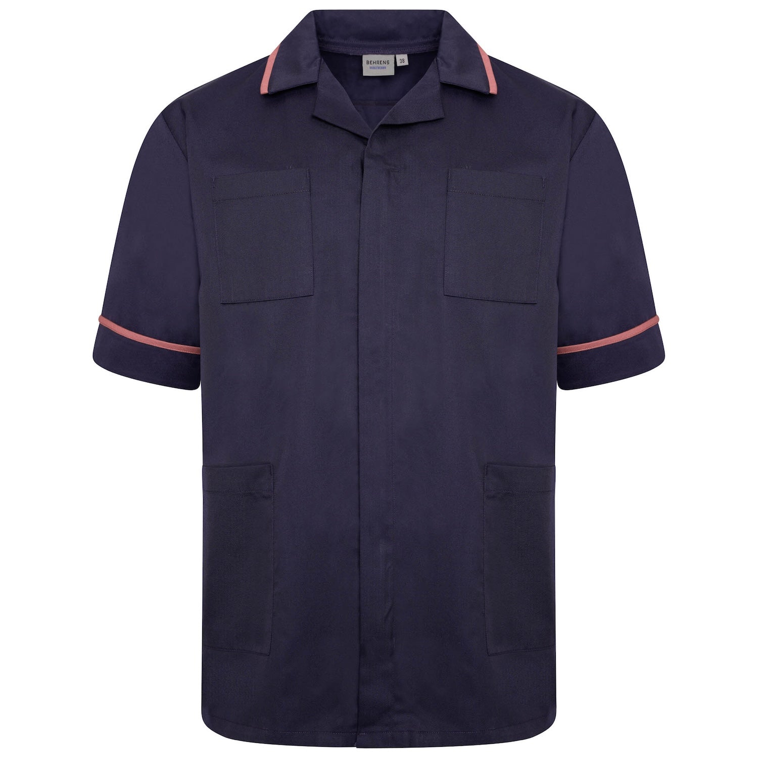 Mens Healthcare Tunic | Navy/Red Trim