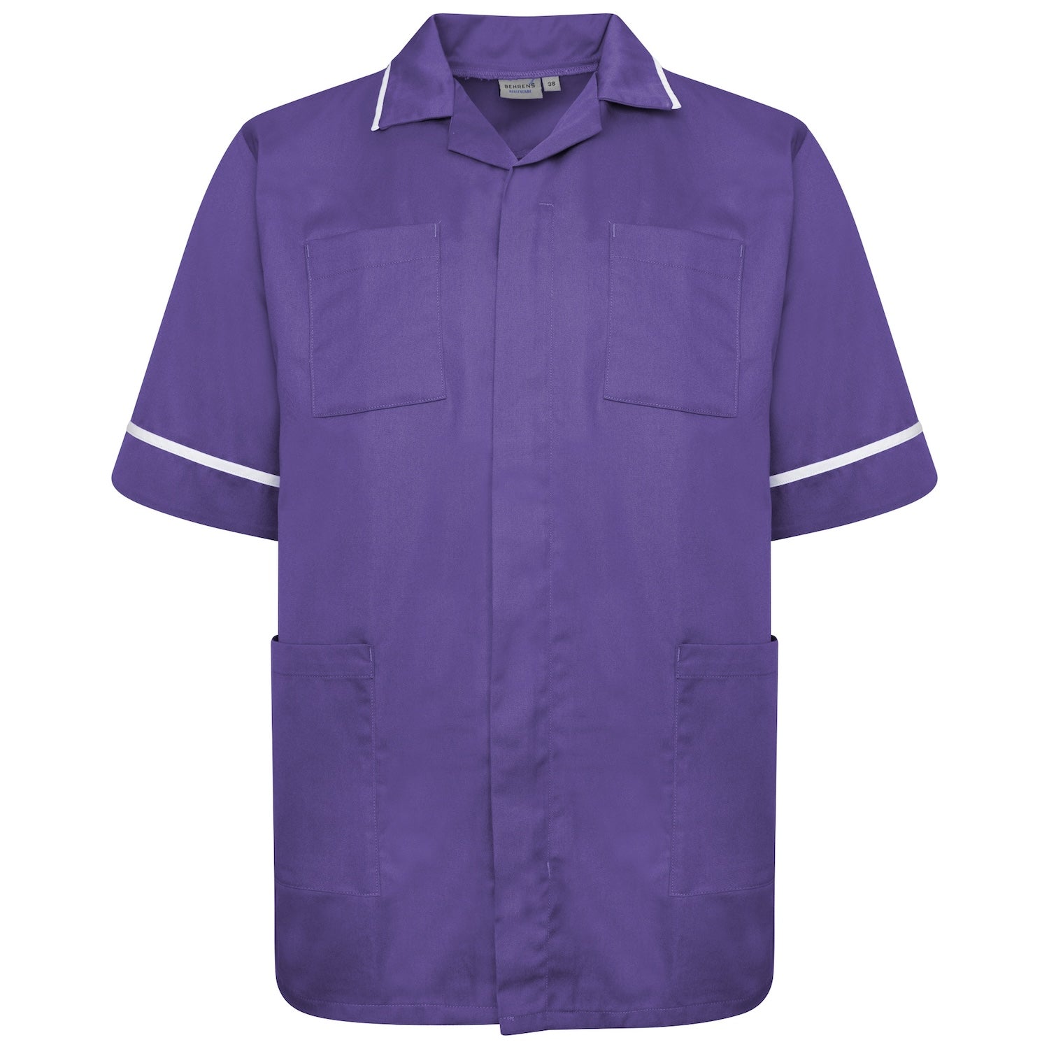 Mens Healthcare Tunic | Purple/White Trim