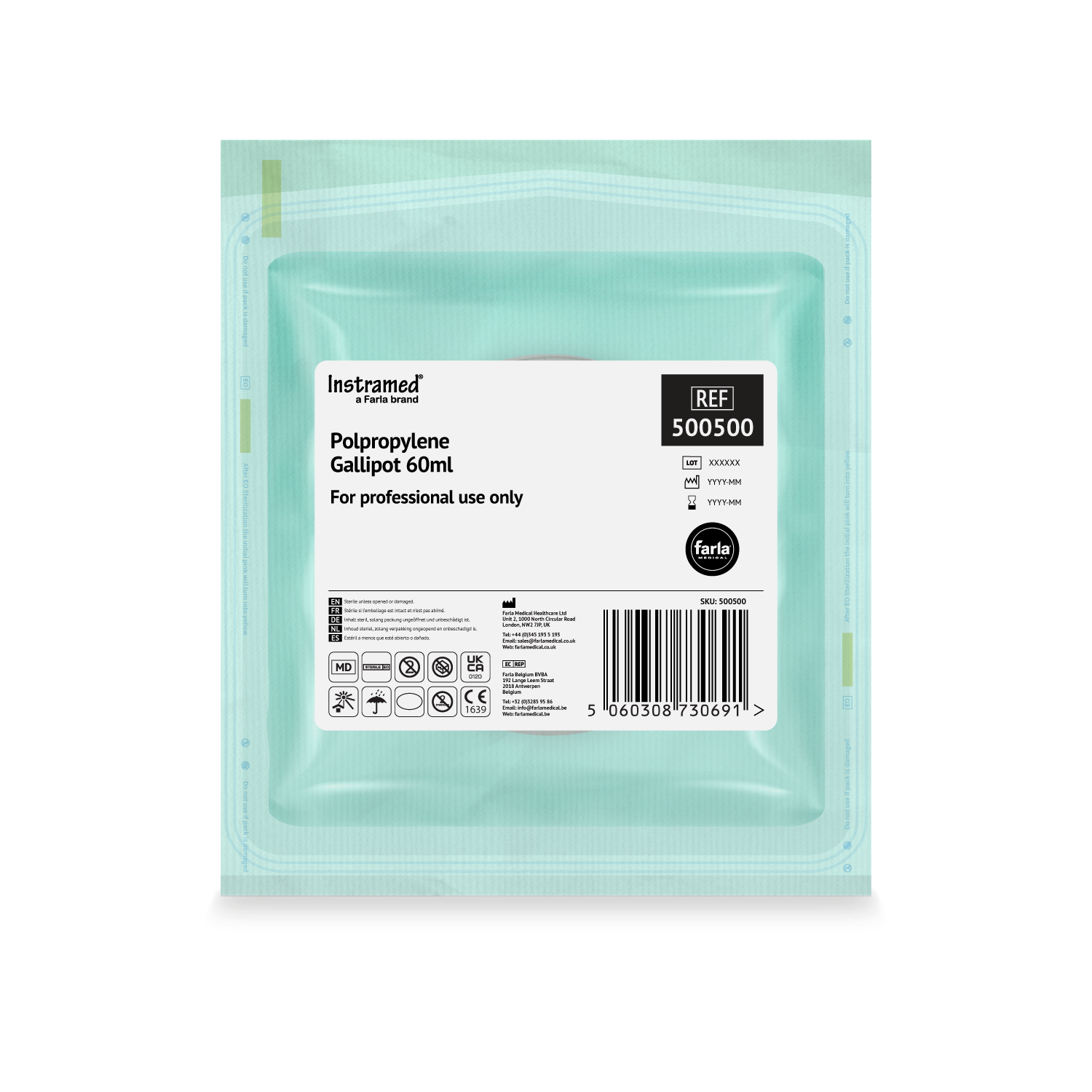 Instramed Polypropylene Gallipot | 60ml | Sterile | Single (1)