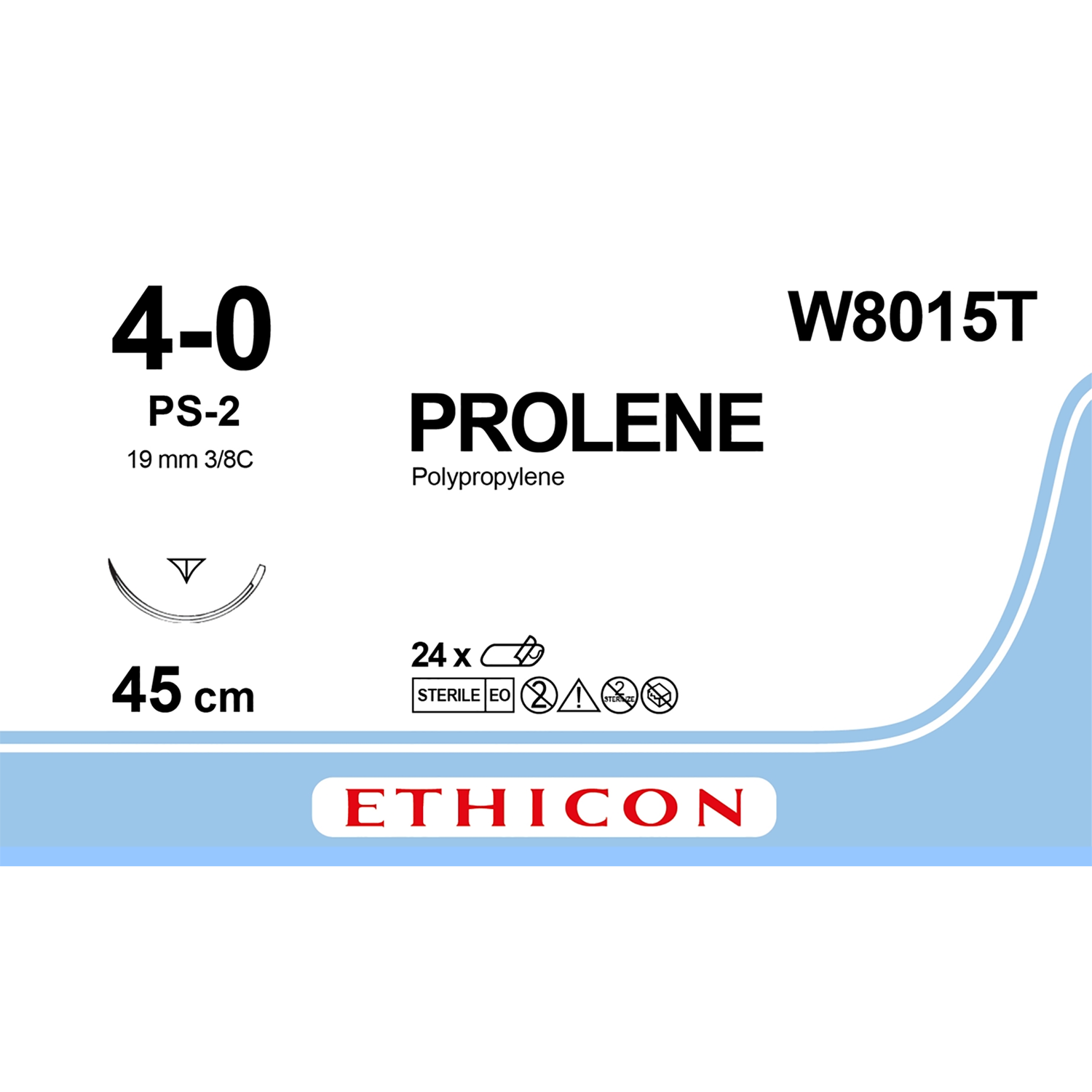 Ethicon Prolene Suture | Non Absorbable | Blue | Size: 3-0 | Length: 4