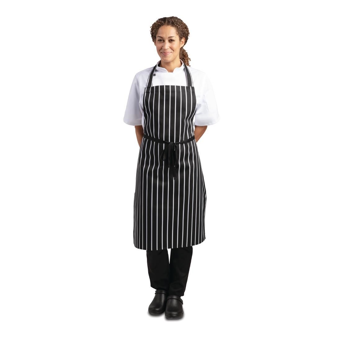 Bib Apron Butchers Stripe Black and White Apron | Single (1)