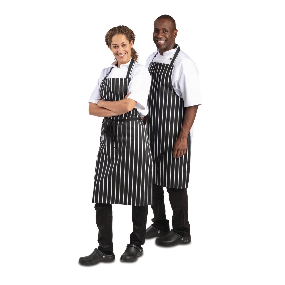 Bib Apron Butchers Stripe Black and White Apron | Single (5)