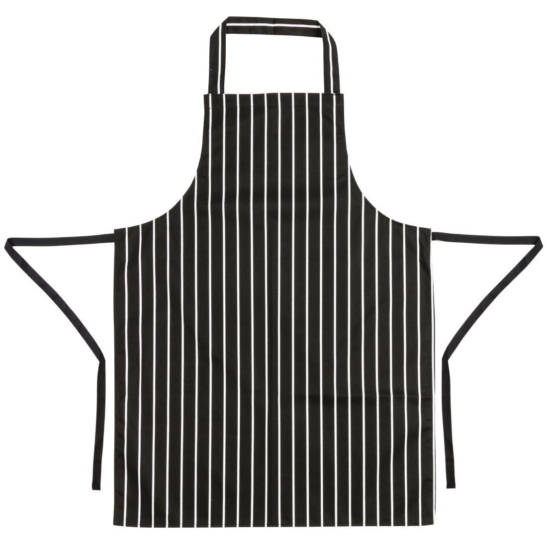 Bib Apron Butchers Stripe Black and White Apron | Single